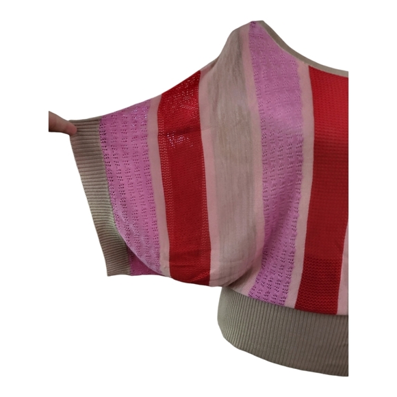 Vertigo Striped small knit blouse Womens Size M - Picture 4 of 5